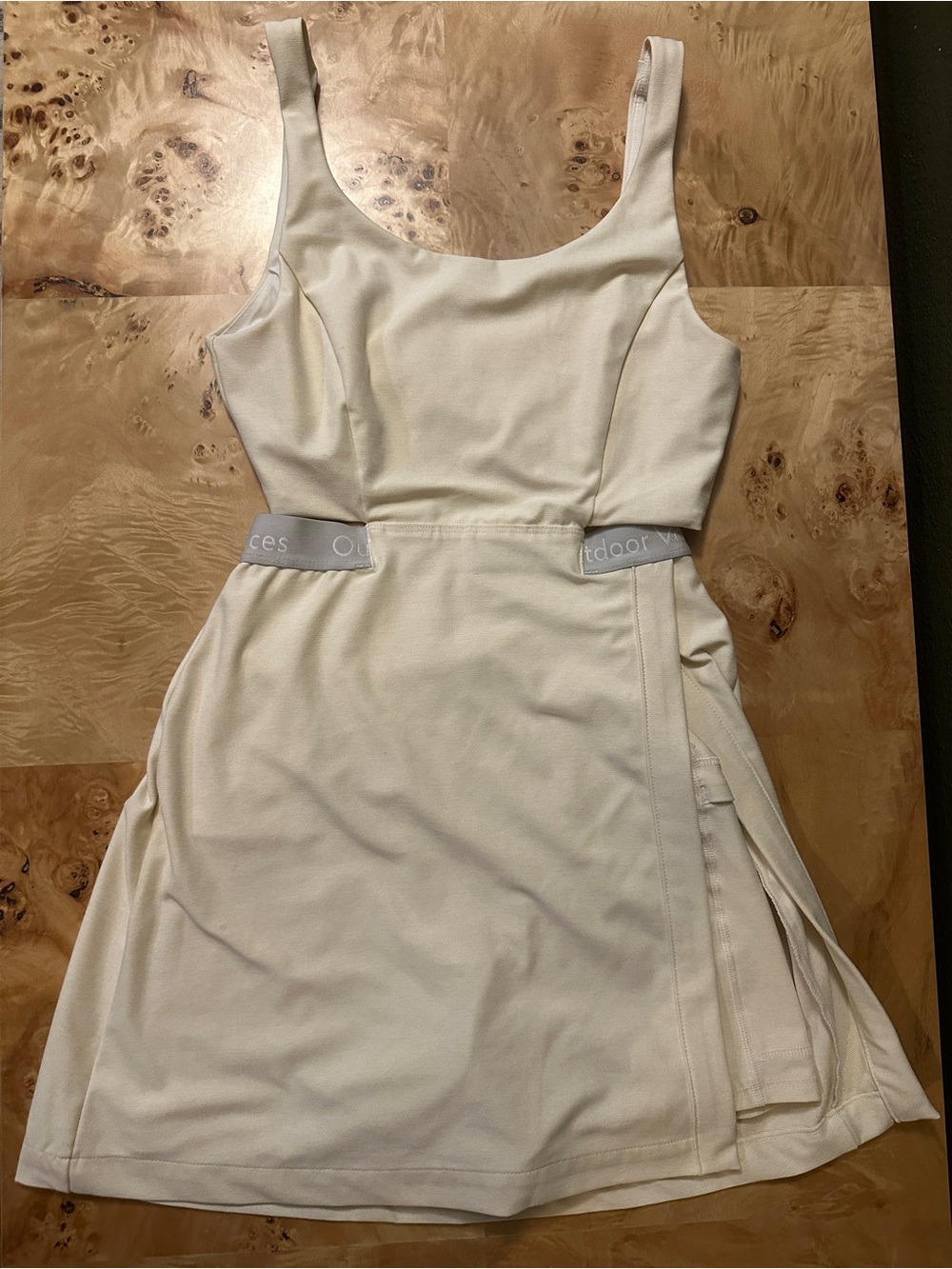 Outdoor Voices Cream Athletic Dress with Scoop Neck